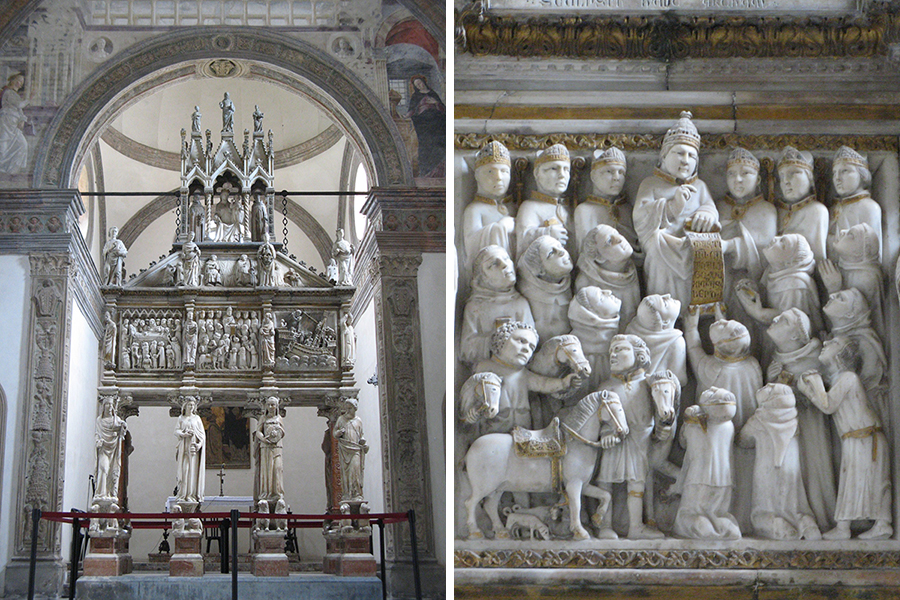 Al centro della Cappella Portinari si trova la celebre Arca di San Pietro Martire